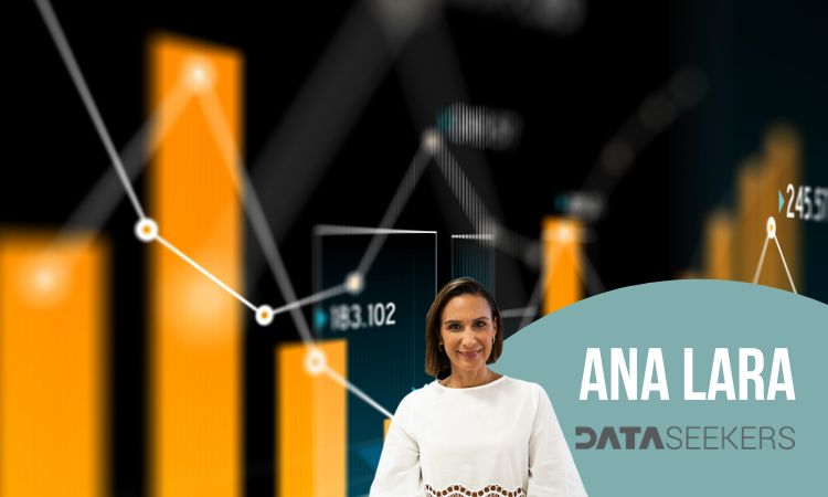 Imagen de gráficos de análisis de datos y métricas de rendimiento en una plataforma de eCommerce, con indicadores de ventas, conversión y SEO.