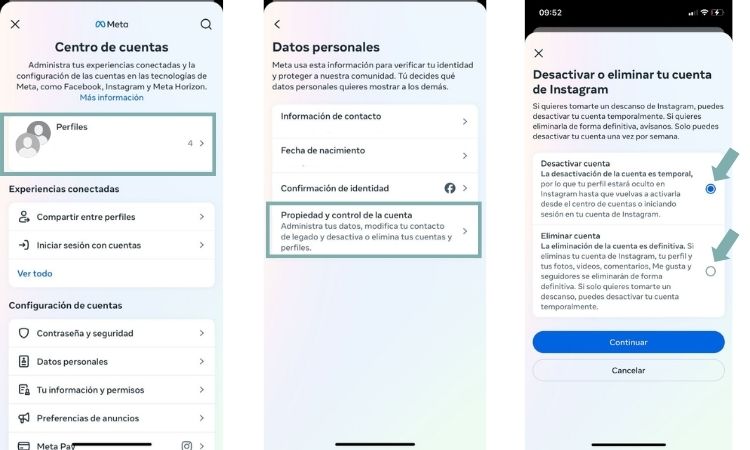 Eliminar cuenta de Instagram desde un iPhone