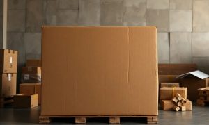 caja de cartón en un almacen simbolizando la dificultad de los envios a estados unidos