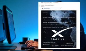 persona trabajando ante un ordenador, la estafa de starlink en primer plano