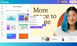 Captura que muestra nuevas opciones y herramientas de Canva para empresas