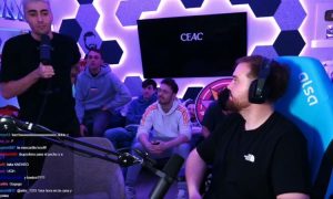 Captura de pantalla que muestra el directo de Ibai Llanos en el que desvela detalles de su reto "Siete días como un jugador profesional".