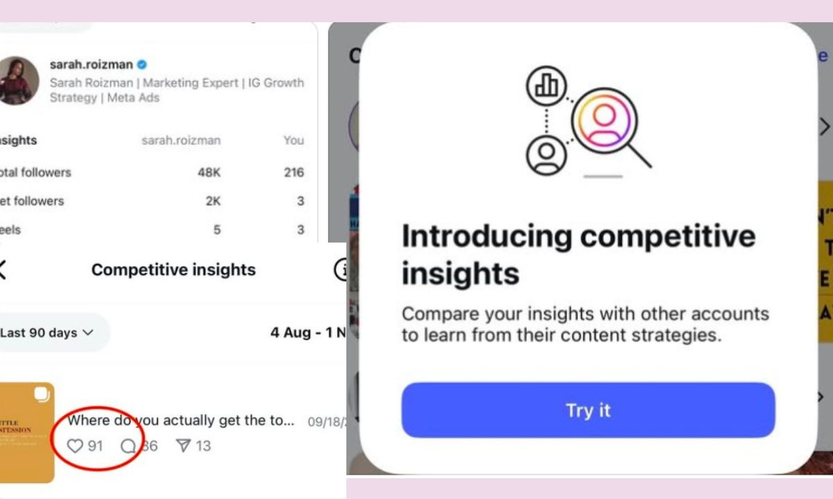 Instagram estrena Competitive Insights, una nueva función para compararte contra 10 competidores