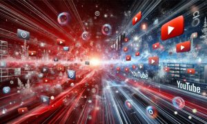 Logo de YouTube, ícono de reproducción en triángulo blanco sobre fondo rojo. Representa contenido digital y visualización de video en plataformas online.