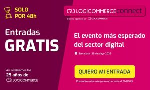 Cartel promocional del evento LogiCommerce Connect 2025, con un diseño moderno, enfocado en profesionales del eCommerce.