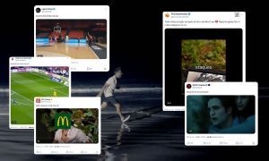 Montaje de las imagenes de Montoya en La Isla de las Tentaciones con las marcas utilizándolo en sus redes sociales