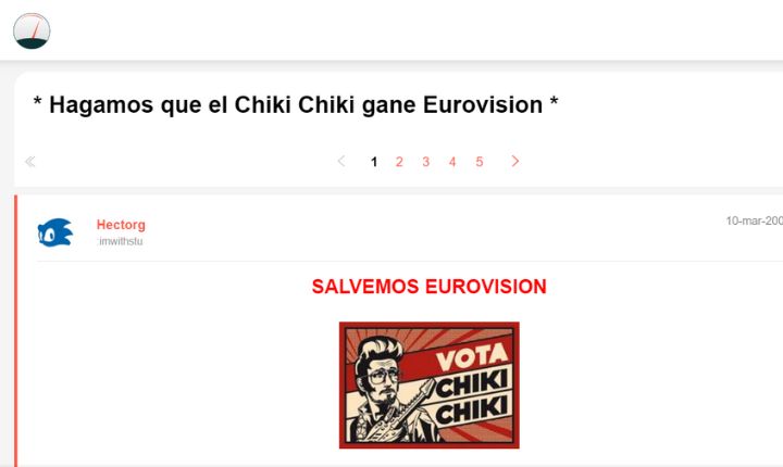 Post en forocoches sobre ganar eurovisión con el Chiki Chiki