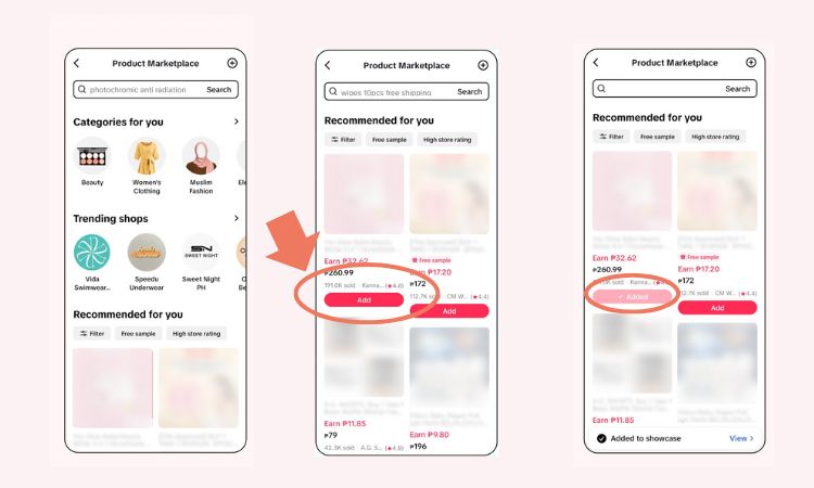 añadir productos a tu escaparate de TikTok Shop