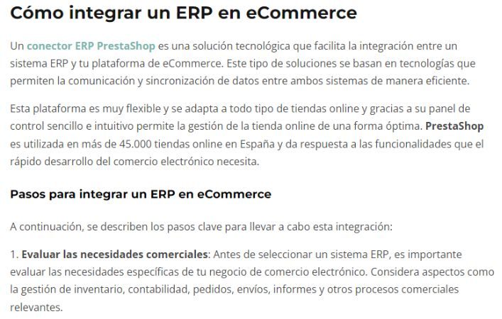 Captura de pantalla de un artículo patrocinado con un enlace de PrestaShop publicado en Marketing4eCommerce como ejemplo de publicidad nativa cerrada