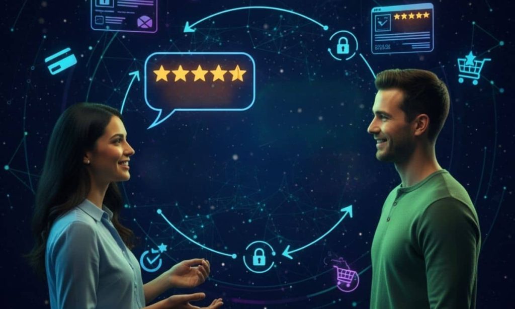 dos personas recomendando productos en un ecommerce