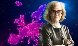 reyes justribo con el mapa de europa al fondo