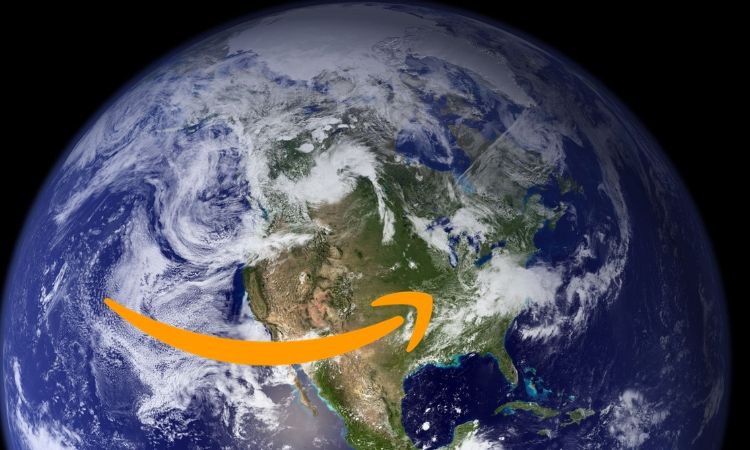 The Earth with the Amazon Logo