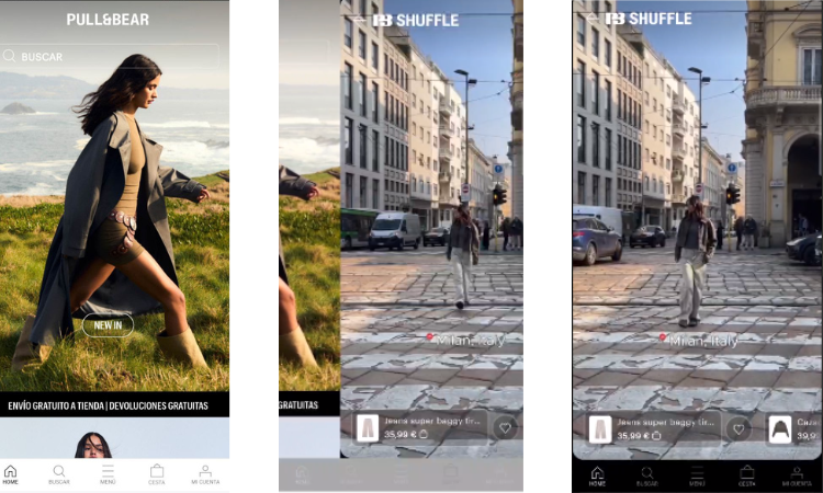 Ejemplo de como funciona PBShuffle la nueva funcionalidad de la app de Pull and Bear